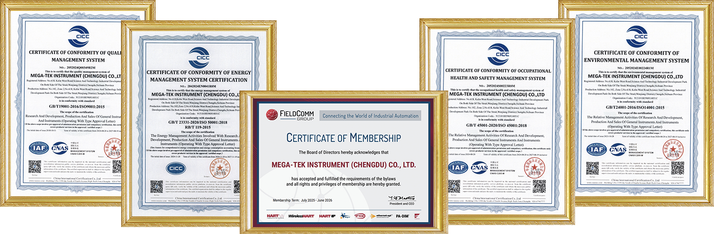 Pressure transmitter manufacturer certification